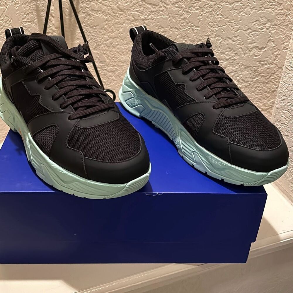 P448 Men’s Size 45 Dean Training Sneakers Black And Mint Athletic Shoe New